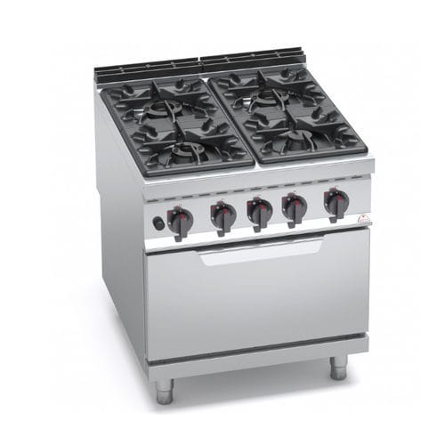 Blocco cottura a gas - G9F4+FG - Berto's S.p.A. - 4 fuochi / 1 forno / con lavaggio manuale