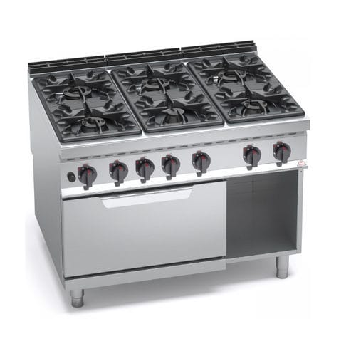Blocco cottura a gas - G9F6+FG - Berto's S.p.A. - 6 fuochi / 1 forno / con lavaggio manuale