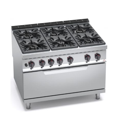 Blocco cottura a gas - G9F6+T - Berto's S.p.A. - 6 fuochi / 1 forno / con lavaggio manuale