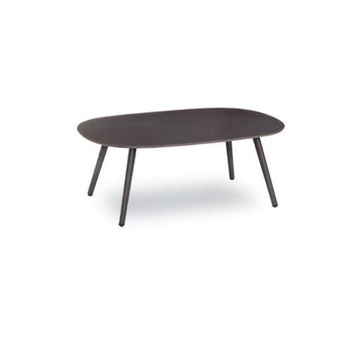 Tavolino basso contemporaneo - Dover - Contral - in HPL / con supporto in alluminio / ovale