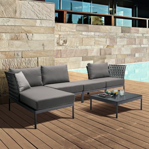 Set lounge da giardino contemporaneo - Villa Lounge | Antracite - Contral - idrorepellente / in alluminio / per uso contract
