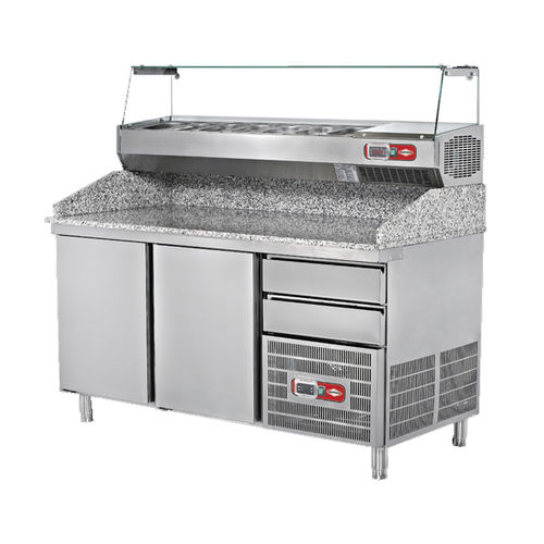 Tavolo di preparazione per pizza - EMP.160.80.02 - Empero - in acciaio inossidabile / refrigerato / professionale