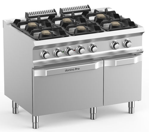 Blocco cottura a gas - FB711AFEXS - mbm - professionale / 6 fuochi / 1 forno
