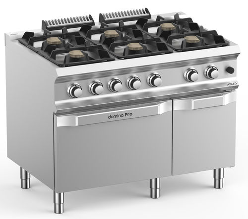 Blocco cottura a gas - FB711AFGXL - mbm - professionale / 6 fuochi / 1 forno