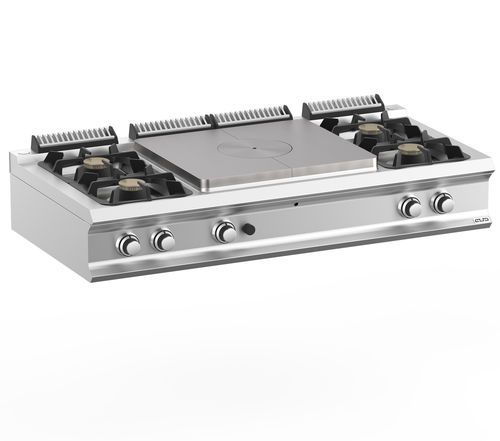 Blocco cottura a gas - TPG715T4XL - mbm - professionale / 4 fuochi / 1 forno