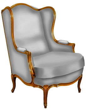 Poltrona in stile Luigi XV - DELAROUX  - in poliuretano / a orecchioni / bergère