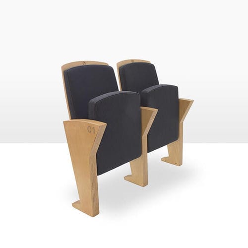 Poltrona per auditorium contemporanea - YORICK - ASCÉNDER - in tessuto / in legno / pieghevole