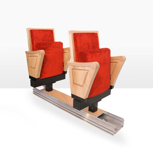 Poltrona per auditorium classica - CLASSIC RAIL - ASCÉNDER - in tessuto / in legno / imbottita