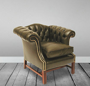 Poltrona chesterfield - Liberty - Kingsgate Furniture ltd - in pelle / in legno massiccio / con cuscino rimovibile