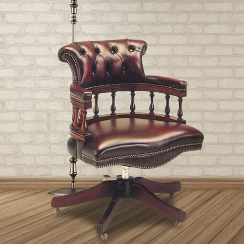 Poltrona da ufficio classica - Captain’s  - Kingsgate Furniture ltd - in pelle / in legno massiccio / fatta a mano