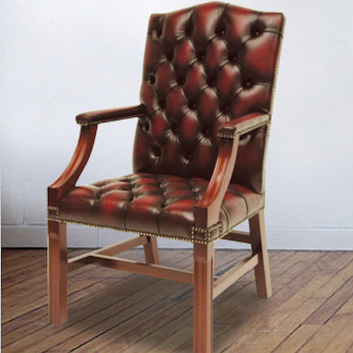 Poltrona da ufficio chesterfield - Gainsborough Carver - Kingsgate Furniture ltd - in pelle / in legno massiccio / a schienale alto