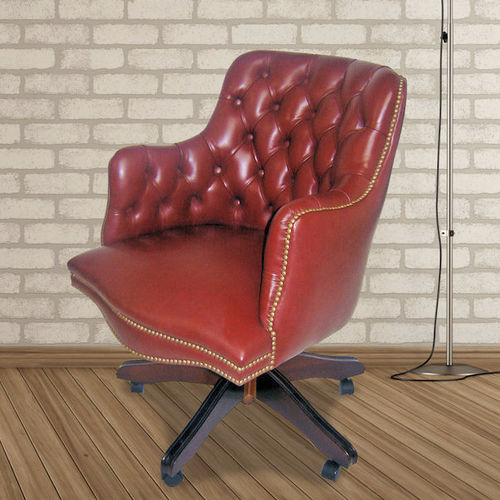 Poltrona da ufficio classica - William  - Kingsgate Furniture ltd - in pelle / in legno massiccio / fatta a mano