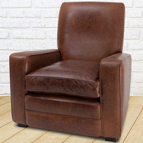 Poltrona club classica - Charles  - Kingsgate Furniture ltd - in pelle / in legno massiccio / con cuscino rimovibile