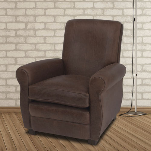 Poltrona club classica - David  - Kingsgate Furniture ltd - in pelle / in legno massiccio / con cuscino rimovibile