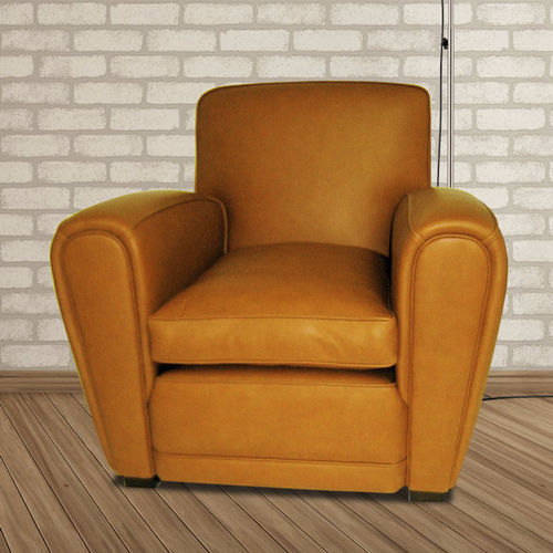 Poltrona club classica - Henry  - Kingsgate Furniture ltd - in pelle / in legno massiccio / con cuscino rimovibile
