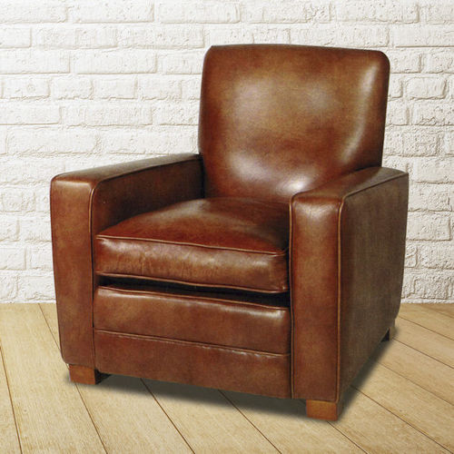 Poltrona club classica - William  - Kingsgate Furniture ltd - in pelle / in legno massiccio / con cuscino rimovibile