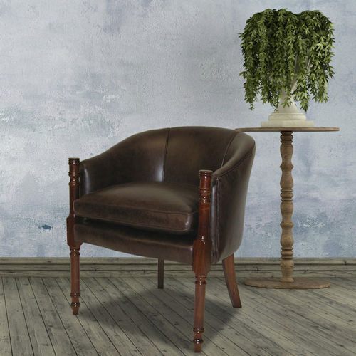 Poltrona classica - Davenport  - Kingsgate Furniture ltd - in pelle / in legno massiccio / con cuscino rimovibile