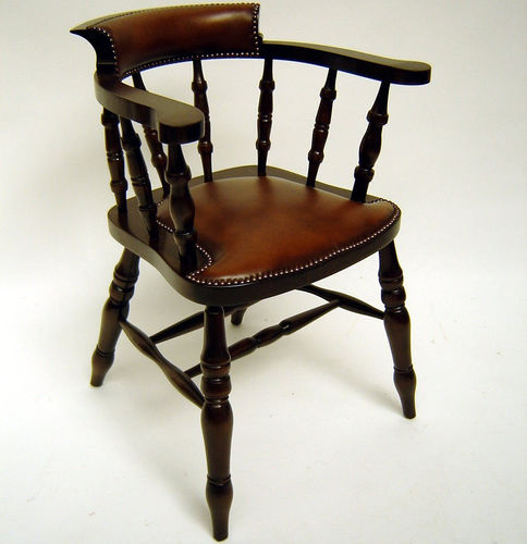 Sedia classica - Smokers Bow - Kingsgate Furniture ltd - da interno / in pelle / con supporto in legno