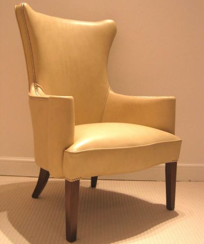 Poltrona visitatore classica - Florence  - Kingsgate Furniture ltd - in pelle / in legno / a schienale alto