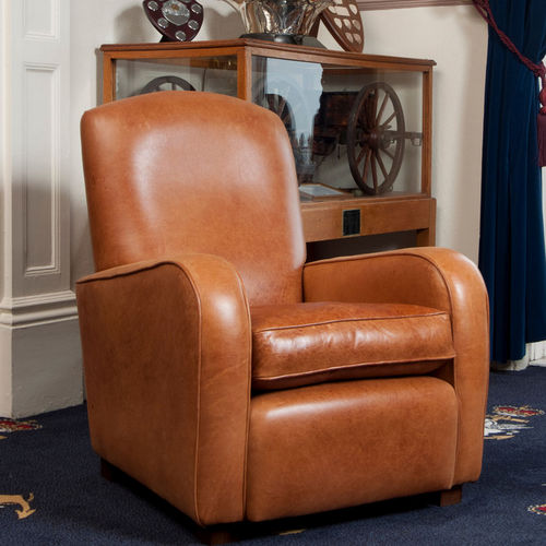 Poltrona club classica - George  - Kingsgate Furniture ltd - in pelle / in legno massiccio / con cuscino rimovibile