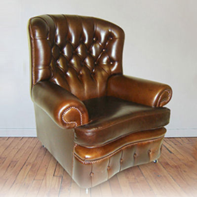 Poltrona classica - Brookhouse  - Kingsgate Furniture ltd - in pelle / in legno massiccio / a schienale alto