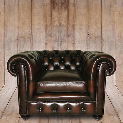 Poltrona chesterfield - Mulberry  - Kingsgate Furniture ltd - in pelle / in legno massiccio / con cuscino rimovibile