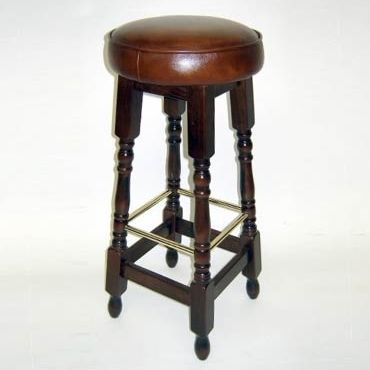 Sgabello da bar classico - 1006 - Kingsgate Furniture ltd - in pelle / con supporto in legno / con 4 gambe