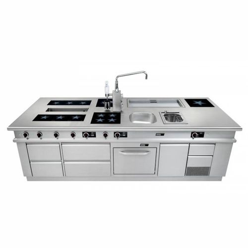 Cucina contemporanea - PREMIUM - MENU SYSTEM AG - in acciaio / modulare / senza maniglie