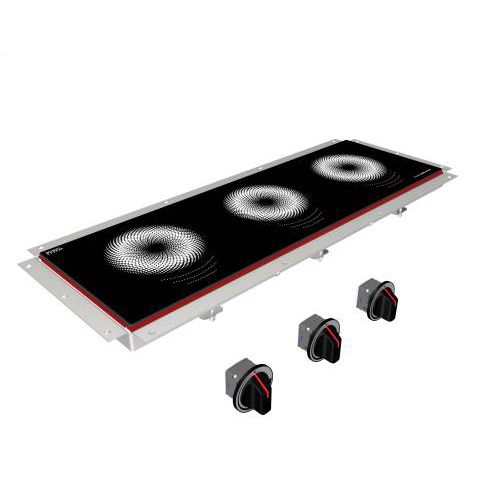 Piano cottura a induzione - MS-I-30SLC - MENU SYSTEM AG - professionale / 3 fuochi / da incasso
