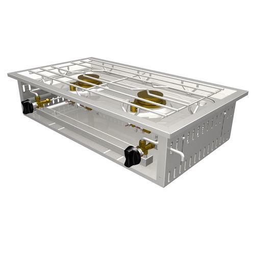 Piano cottura a gas - 206360 - MENU SYSTEM AG - per cucina professionale / 2 fuochi / da appoggio