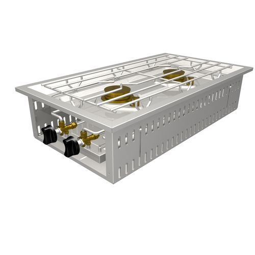 Piano cottura a gas - 206359 - MENU SYSTEM AG - per cucina professionale / 2 fuochi / da incasso