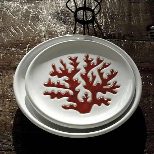 Piatto fondo - CORALLO - Cerasarda - rotondo / in ceramica / a motivi