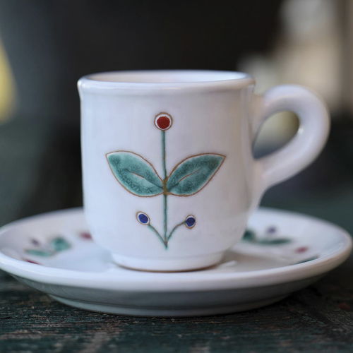 Tazzina di caffè in ceramica - LE PAVONCELLE - Cerasarda - per uso domestico