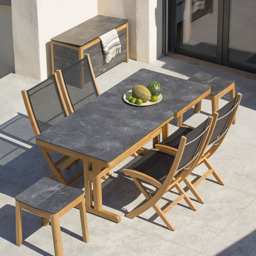 Tavolo da pranzo contemporaneo - TEKURA - LES JARDINS - in legno / in HPL / rettangolare
