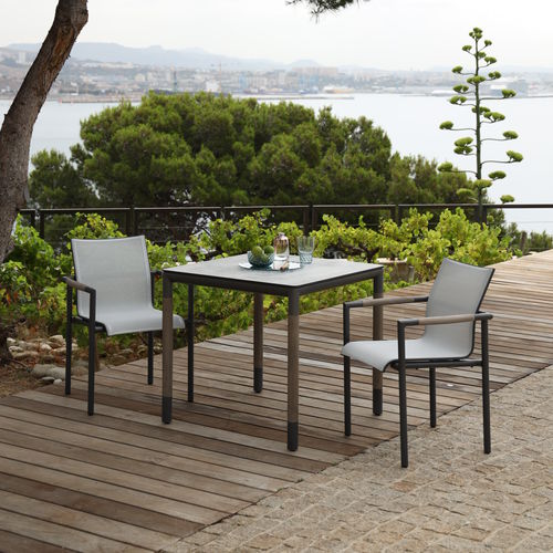 Tavolo contemporaneo - BASTINGAGE - LES JARDINS - in HPL / con supporto in alluminio / con supporto in teak