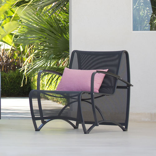 Poltrona contemporanea - JET STREAM - LES JARDINS - in Batyline® / in alluminio / con poggiapiedi