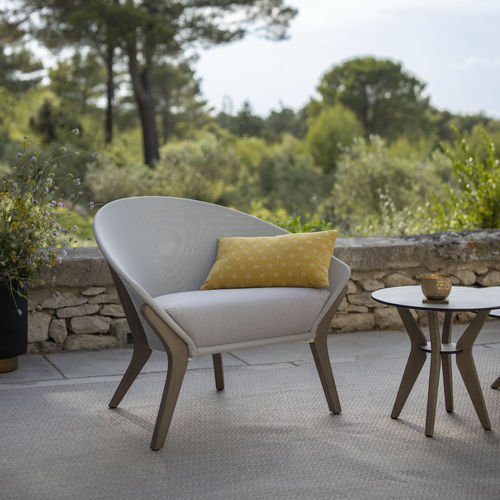 Poltrona contemporanea - SELVA - LES JARDINS - in tessuto acrilico / in tessuto resistente all'acqua / in teak