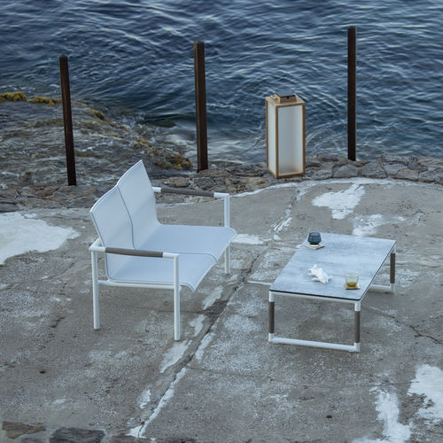 Divano compatto - BASTINGAGE - LES JARDINS - contemporaneo / da esterno / in tela