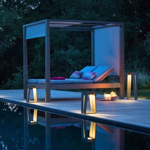 Lettino prendisole contemporaneo - SKAAL - LES JARDINS - in Batyline® / in teak / contract