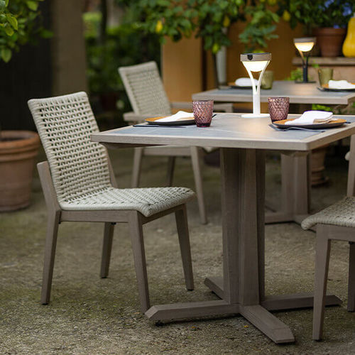 Sedia da pranzo contemporanea - COPENHAGUE - LES JARDINS - da giardino / in corda / con supporto in teak