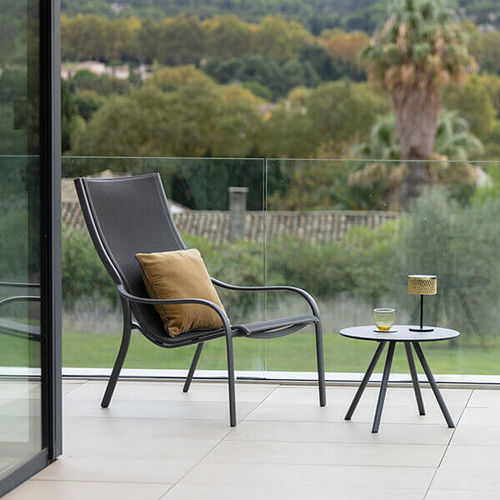 Poltrona contemporanea - SAGAMORE - LES JARDINS - in tessuto / in alluminio / con schienale alto
