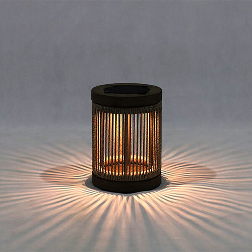 Lampada da tavolo - ROP&STRIP - LES JARDINS - in alluminio / in teak / in corda