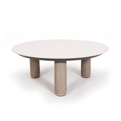 Tavolino basso da giardino - CHESTER - LES JARDINS - contemporaneo / in ceramica / con supporto in teak