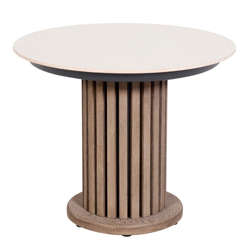 Tavolino basso da giardino - CHESTER - LES JARDINS - contemporaneo / in ceramica / con supporto in teak