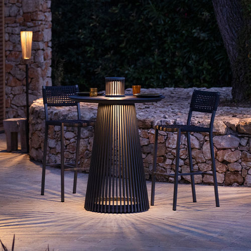 Tavolo alto luminoso - HALO - LES JARDINS - contemporaneo / in HPL / con supporto in alluminio