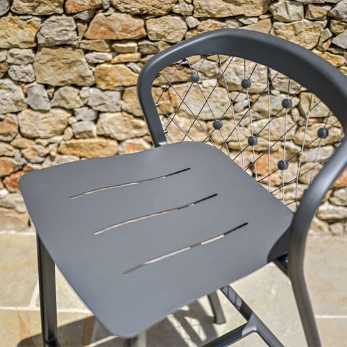 Sgabello da bar contemporaneo - TAB5510  - LES JARDINS - in alluminio / con supporto in alluminio / con 4 gambe