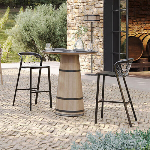 Sgabello da bar contemporaneo - TAB5514 - LES JARDINS - in alluminio / con supporto in alluminio / con 4 gambe