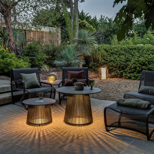 Tavolino basso contemporaneo - TA04541 - LES JARDINS - in acrilico / in alluminio / in vetro smerigliato