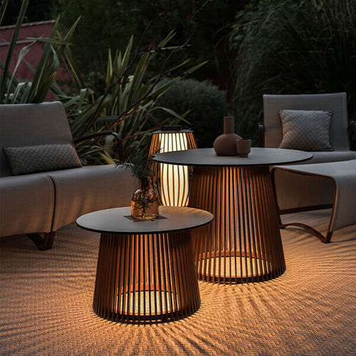 Tavolino basso contemporaneo - TA04542 - LES JARDINS - in acrilico / in alluminio / in vetro smerigliato