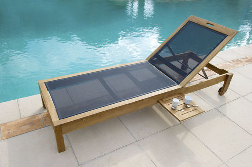 Lettino prendisole contemporaneo - VALTECK - LES JARDINS - in teak / da giardino